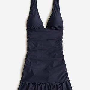 J. Crew ruched one-piece swim suit in NAVY*